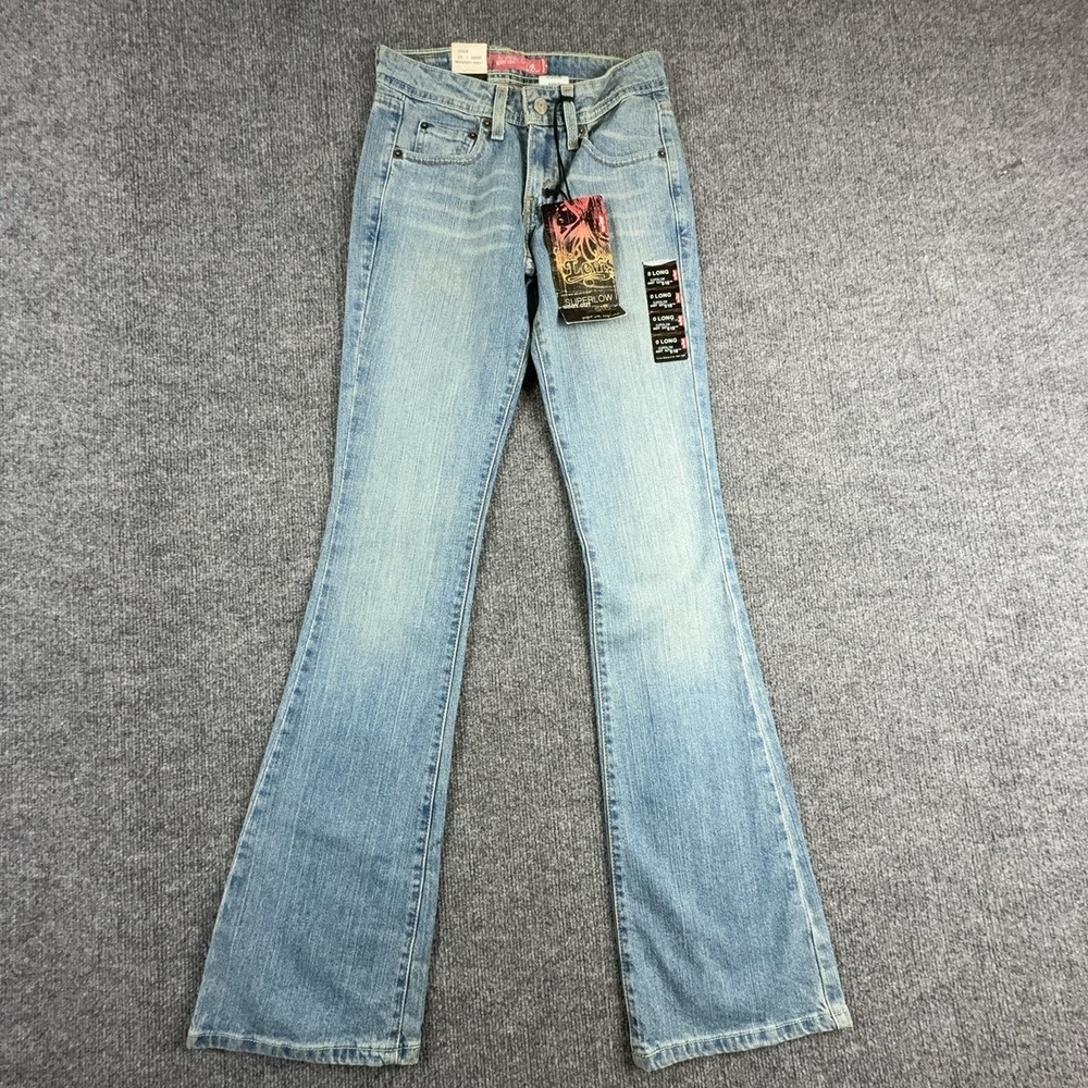 Y2K Levi's 518 Superlow Bootcut Jeans Juniors 0 Tall Light Wash Low Rise Stretch